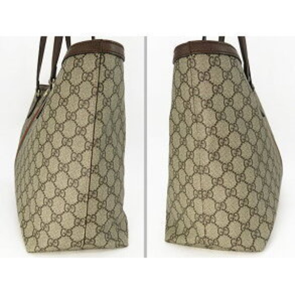 Gucci Ophidia Tote Bag GG Supreme Sherry Shoulder Bag Beige Black - Picture 3 of 9